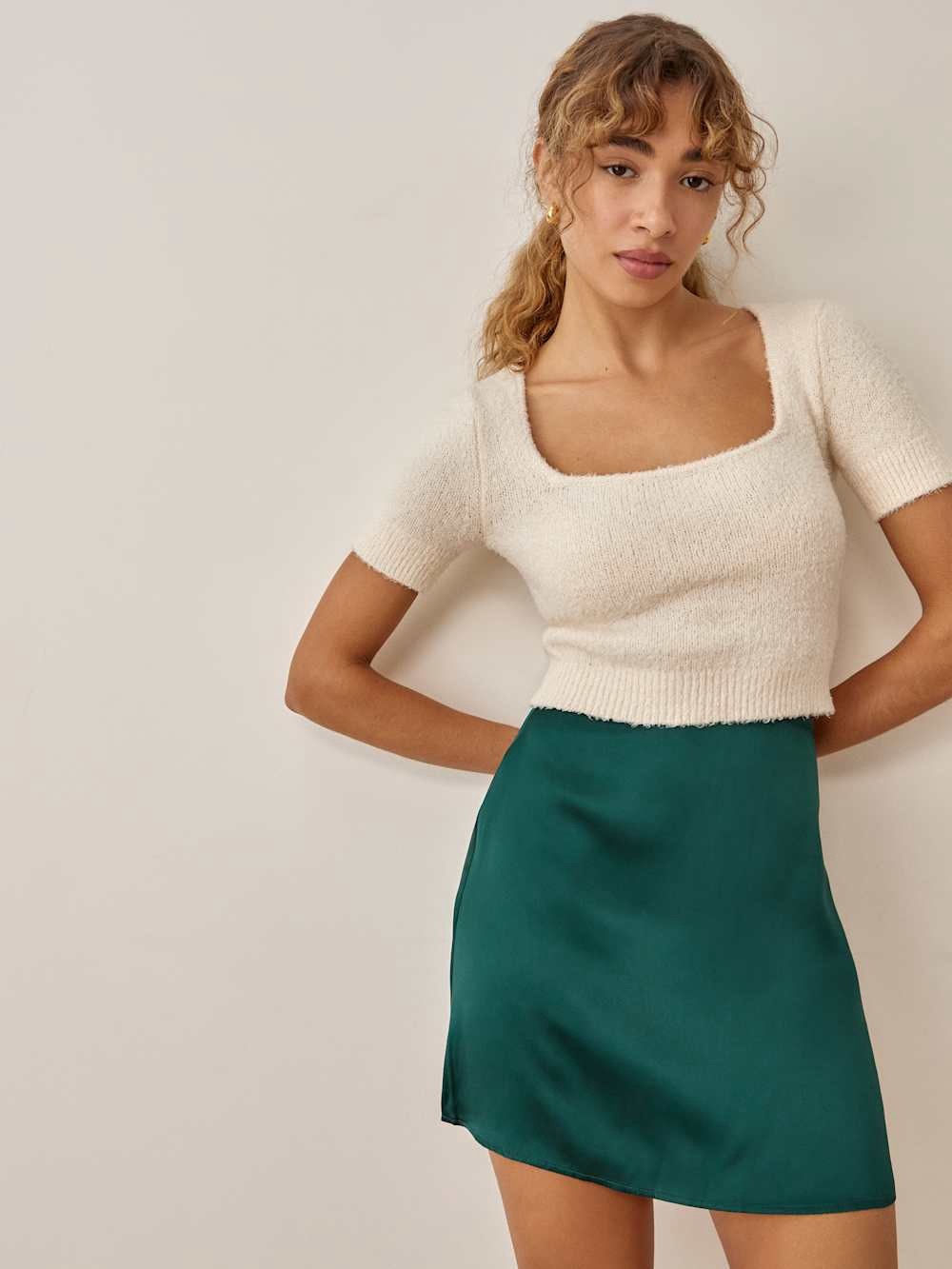 Reformation Benson Silk Skirt 0